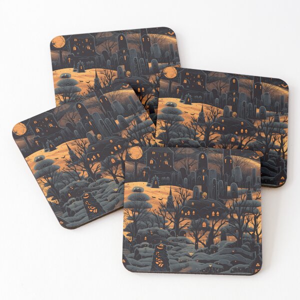 Item preview, Halloween cemetery seamless image 3 designed and sold by Witchanun Komutthong.