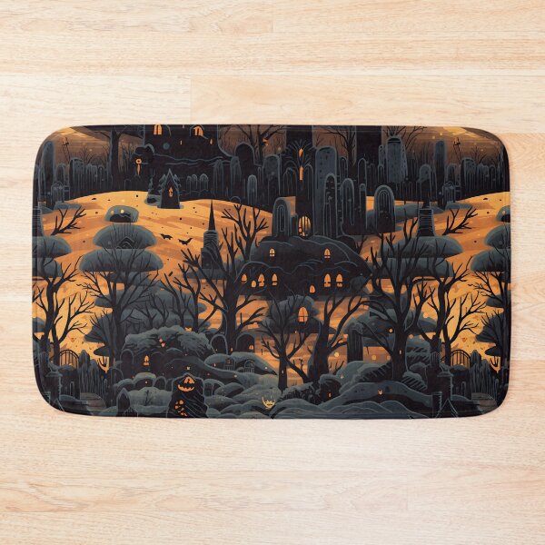 Item preview, Halloween cemetery seamless image 3 designed and sold by Witchanun Komutthong.