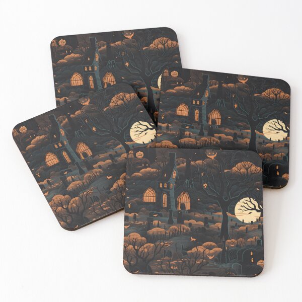 Item preview, Halloween cemetery seamless image 2 designed and sold by Witchanun Komutthong.