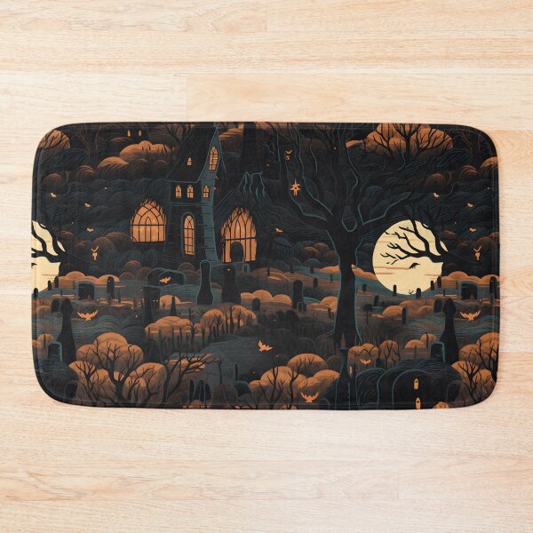 Item preview, Halloween cemetery seamless image 2 designed and sold by Witchanun Komutthong.