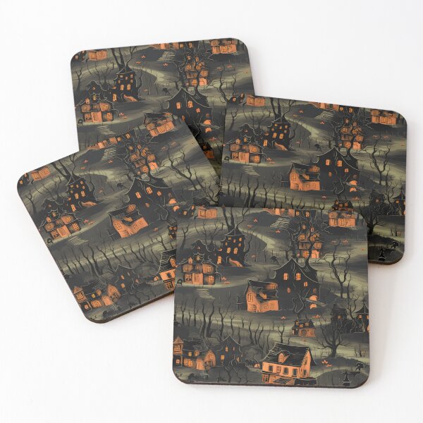 Item preview, halloween haunted village seamless picture 4 designed and sold by Witchanun Komutthong.