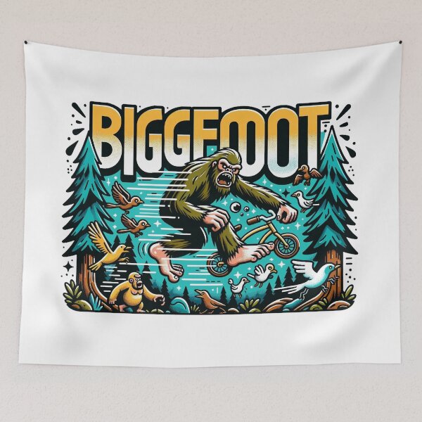 Item preview, Bigfoot's Gigantic Footprint - Sasquatch Wilderness Art designed and sold by The-Library.