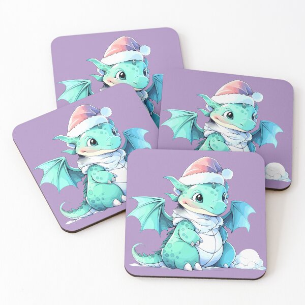 Item preview, cute christmas dragon in santa hat designed and sold by Niktarka.