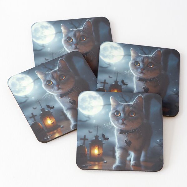 Item preview, Haunted cat in the cemetery designed and sold by Helleradi.