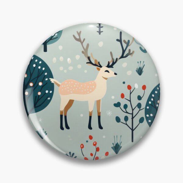 Artikelvorschau, Festlicher fröhlicher Hirsch-Weihnachtsbaum-Schneedruck entworfen und verkauft von FoxTreeDesign.