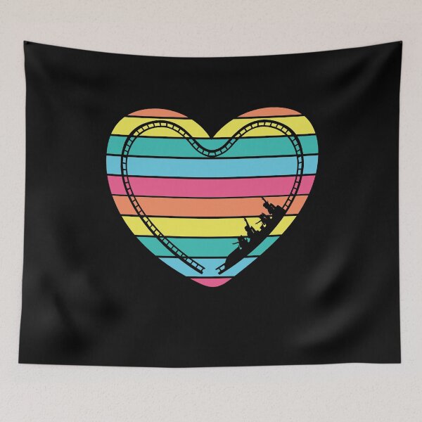Item preview, Roller Coaster Heart Rainbow Amusement designed and sold by MooonTees.