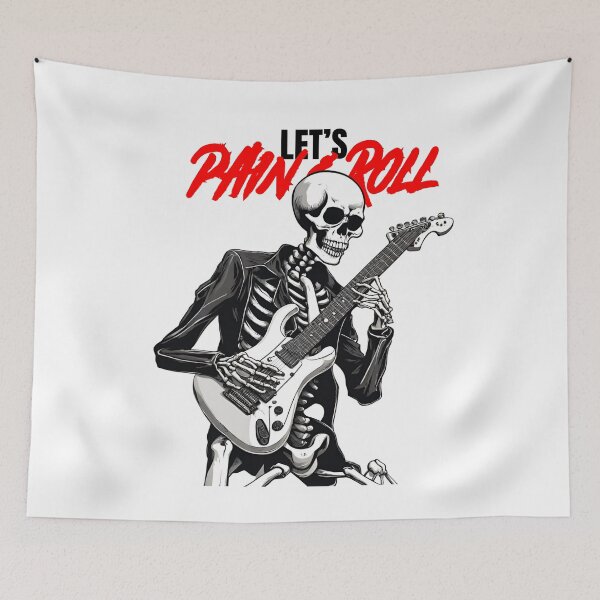 Item preview, Pain and Roll Skeleton, Rock & Roll designed and sold by Street-art21.