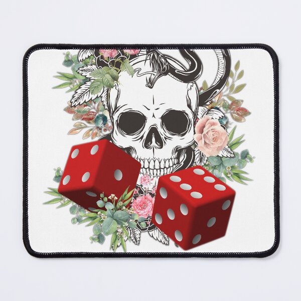 Item preview, Dice and skull with flowers designed and sold by InverseArt.