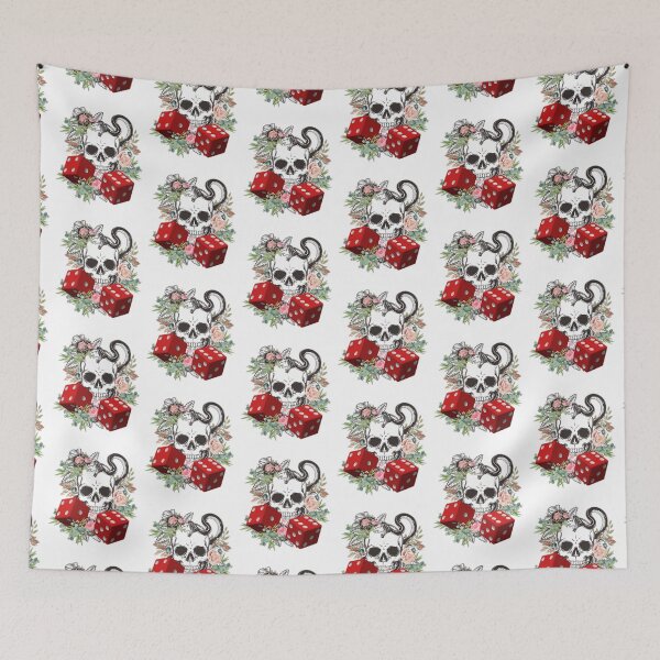 Item preview, Dice and skull with flowers designed and sold by InverseArt.