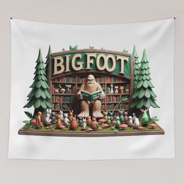 Item preview, Bigfoot's Enormous Footprint - Sasquatch Wilderness Art designed and sold by The-Library.