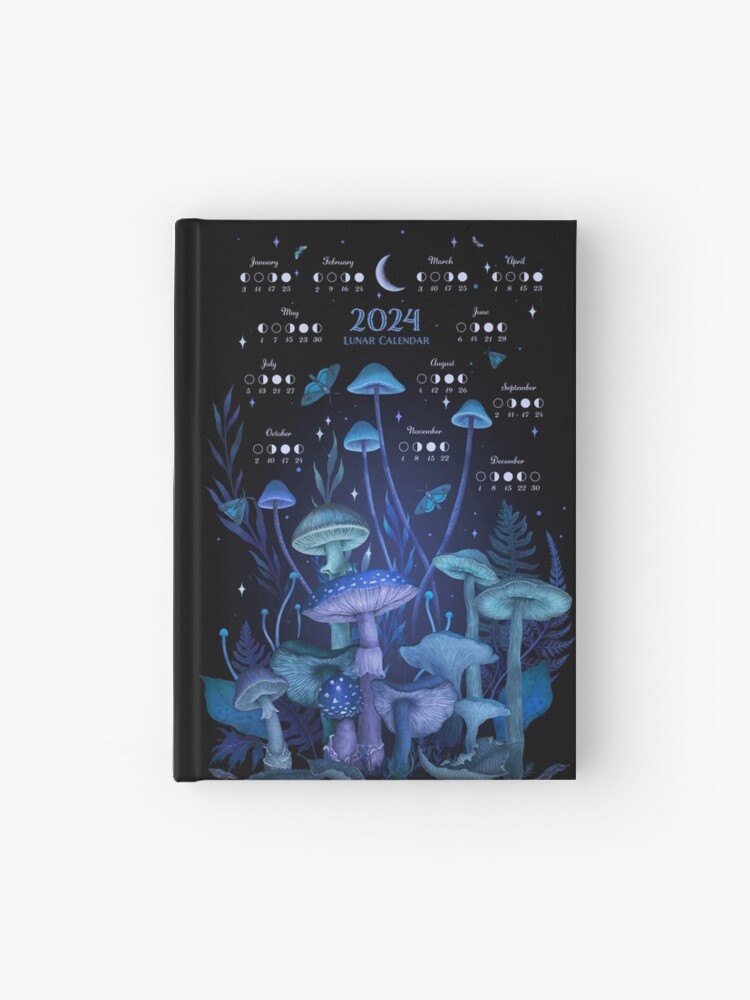 Thumbnail 1 of 3, Journal, 2024 Enchanting Mushrooms Luna Calendar designed and sold by episodicDrawing.