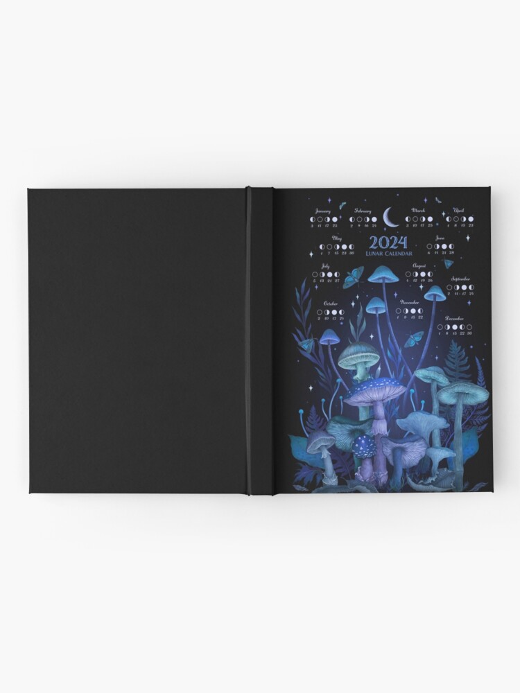 Thumbnail 2 of 3, Journal, 2024 Enchanting Mushrooms Luna Calendar designed and sold by episodicDrawing.