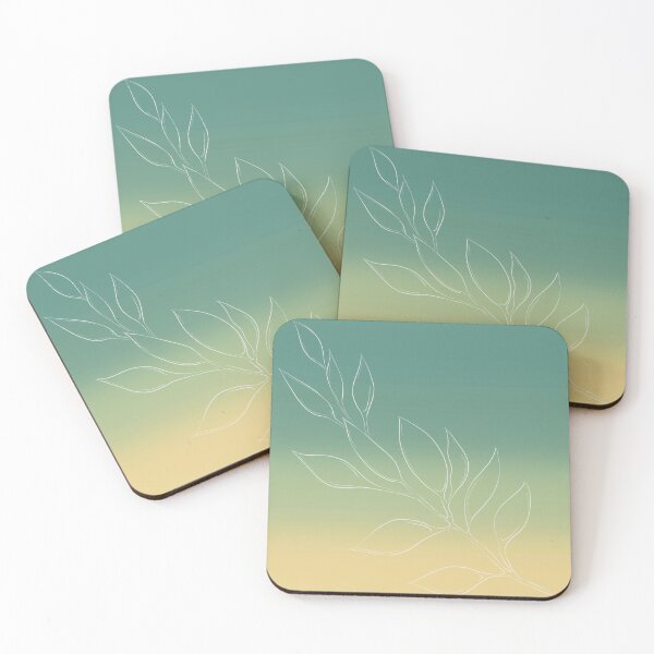 Item preview, Green and Yellow Gradient with White Floral designed and sold by RabbitHeartArt.