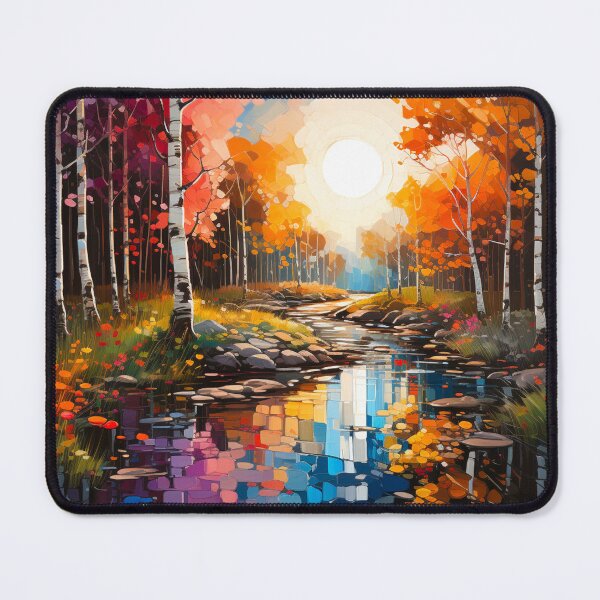 Artikelvorschau, Land der Regenbogen-Birken-Natur in ihrer besten abstrakten Druckform entworfen und verkauft von FoxTreeDesign.