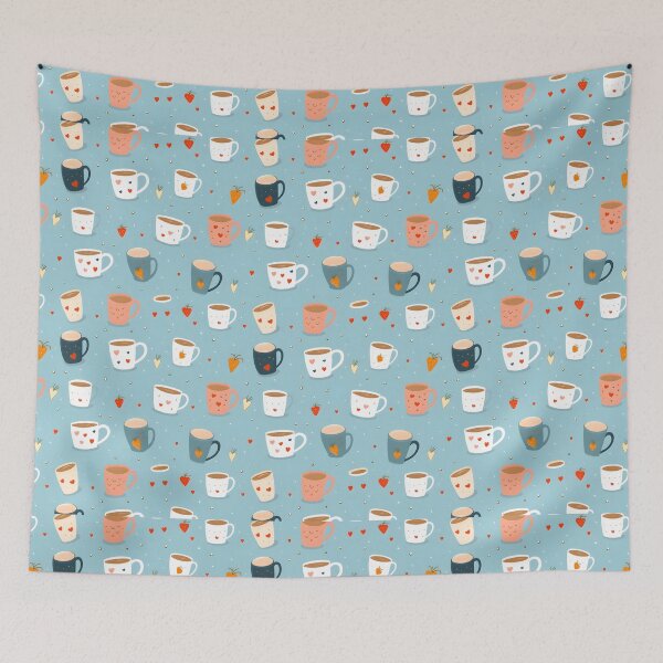 Item preview, Cute coffee mug pattern,Home Decor,Pillows & Totes Cute coffee mug pattern,Throw Blankets & Tapestries design simple designed and sold by Aopo Chaloemphon.