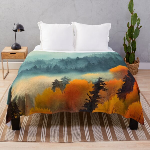 Item preview, Colorful Autumn Landscape Watercolor 05 designed and sold by Red Witch Art.