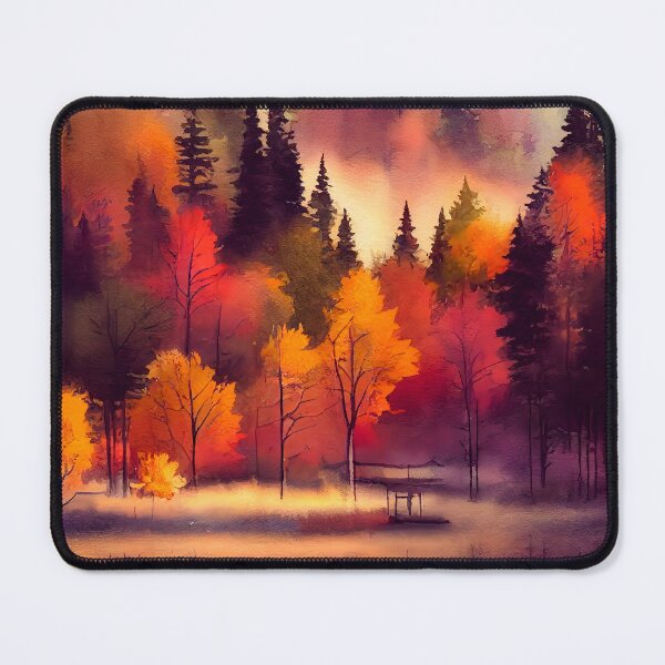 Item preview, Colorful Autumn Landscape Watercolor 06 designed and sold by Red Witch Art.