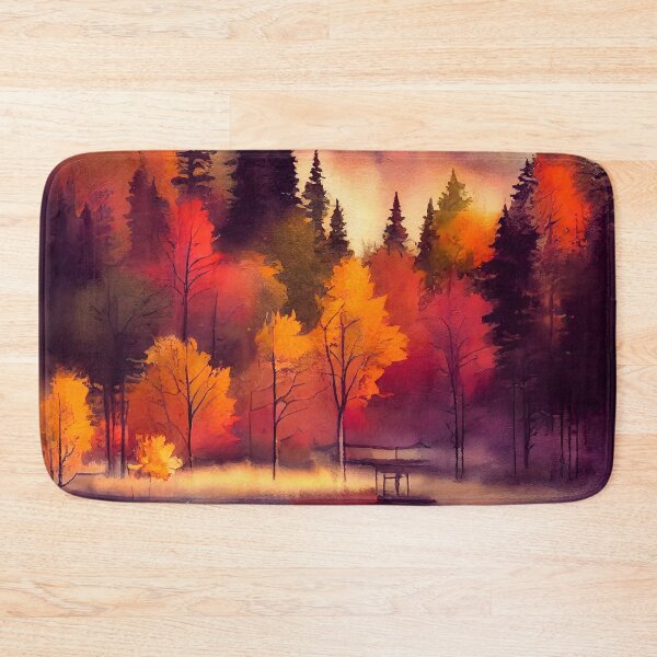 Item preview, Colorful Autumn Landscape Watercolor 06 designed and sold by Red Witch Art.