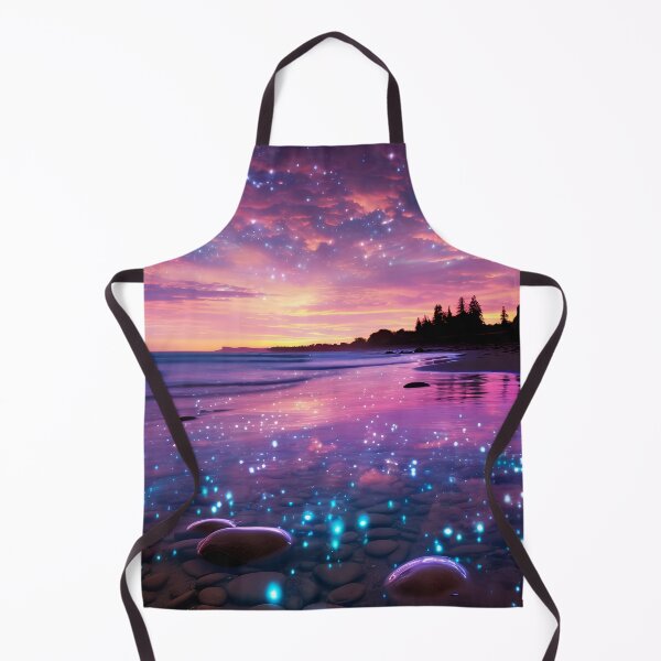 Item preview, Otherworldly beach and seascape with gemstones at sunset 3 designed and sold by Red Witch Art.