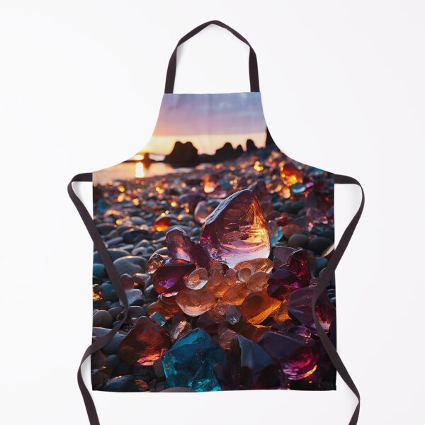 Item preview, Otherworldly beach and seascape with gemstones at sunset 4 designed and sold by Red Witch Art.