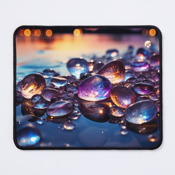 Item preview, Otherworldly beach and seascape with gemstones at sunset 5 designed and sold by Red Witch Art.