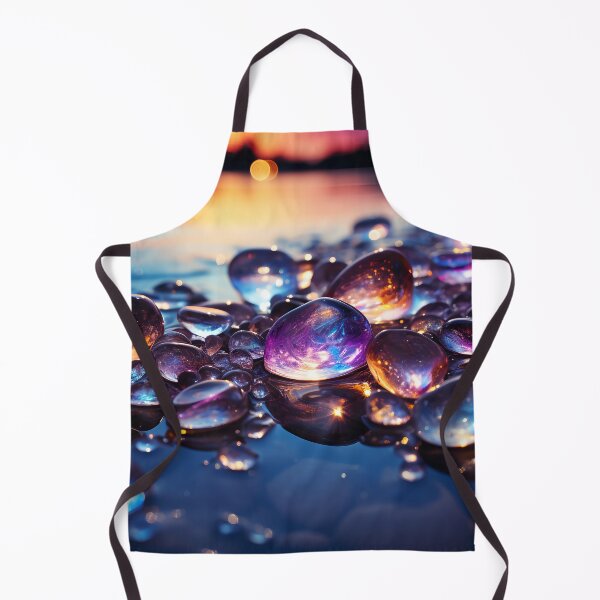 Item preview, Otherworldly beach and seascape with gemstones at sunset 5 designed and sold by Red Witch Art.