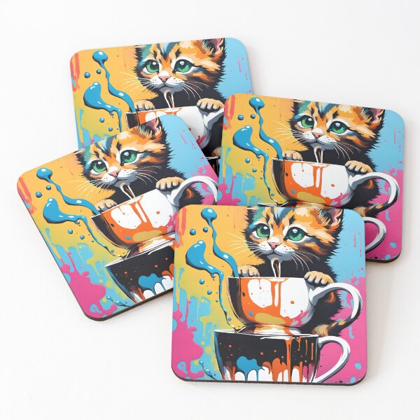 Item preview, Adorable Kitten Sniffing Tea designed and sold by SeamCraft.