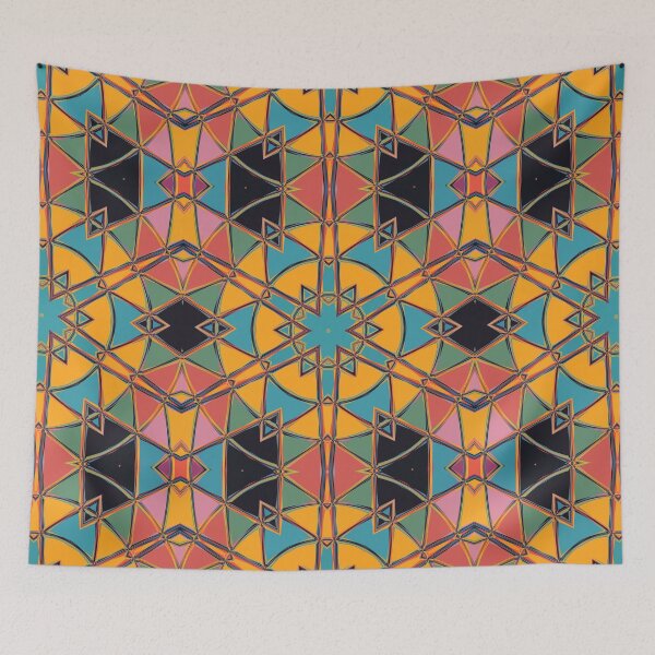 Artikelvorschau, Cartoon-Mandala Gelb, Blau und Orange entworfen und verkauft von WormholeOrbital.