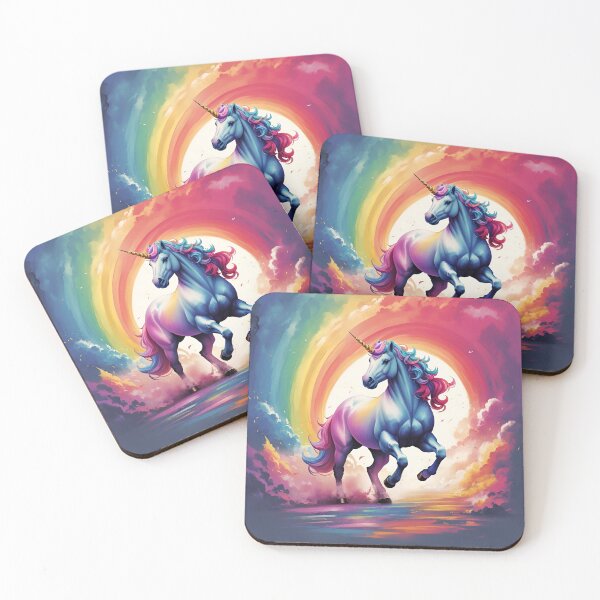 Item preview, Majestic Unicorn against the Rainbow designed and sold by ArtVibeInk.