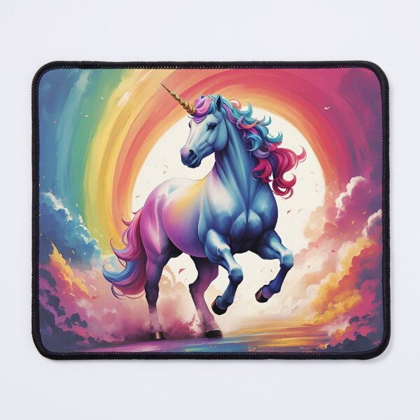 Item preview, Majestic Unicorn against the Rainbow designed and sold by ArtVibeInk.