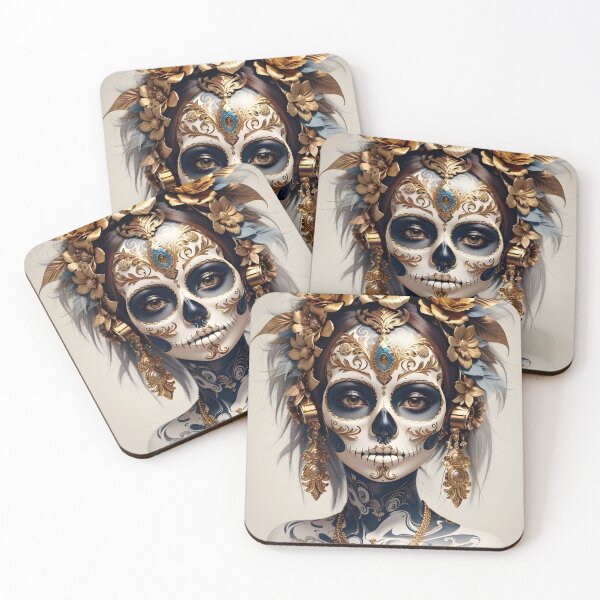 Item preview, Matte Floral Calavera: Catrina Inspired Art designed and sold by Ceemko's Vintage Corner.