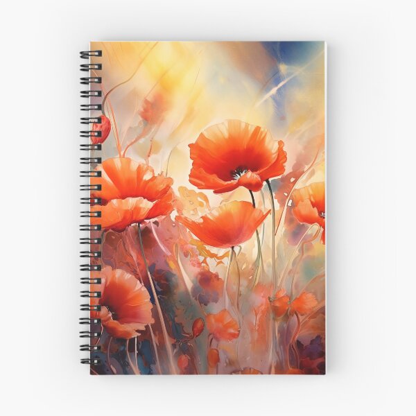 Artikelvorschau, Rote Mohnblumen-Aquarellmalerei entworfen und verkauft von Red Witch Art.