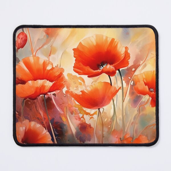 Artikelvorschau, Rote Mohnblumen-Aquarellmalerei entworfen und verkauft von Red Witch Art.