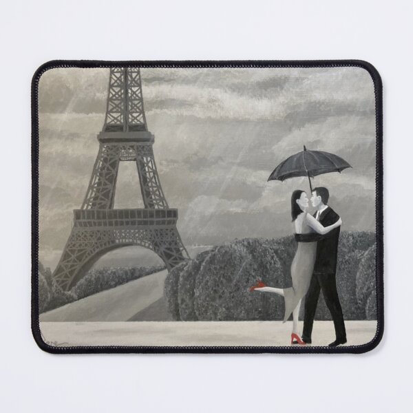 Item preview, KISSING COUPLE IN THE RAIN IN PARIS designed and sold by mikzart.