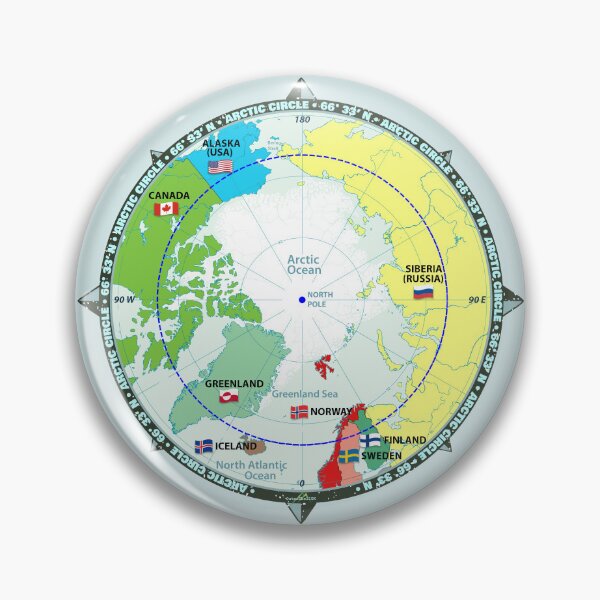 Item preview, Arctic Circle North Pole Map Sticker T-Shirt 01 designed and sold by OuterShellUK.