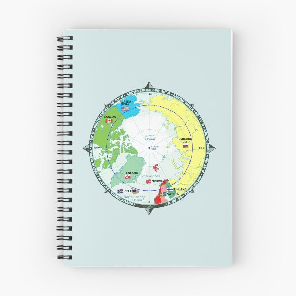Item preview, Arctic Circle North Pole Map Sticker T-Shirt 01 designed and sold by OuterShellUK.