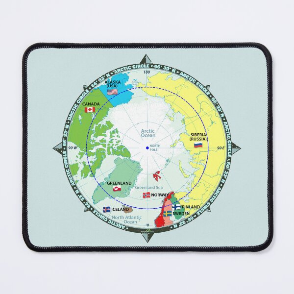 Item preview, Arctic Circle North Pole Map Sticker T-Shirt 01 designed and sold by OuterShellUK.