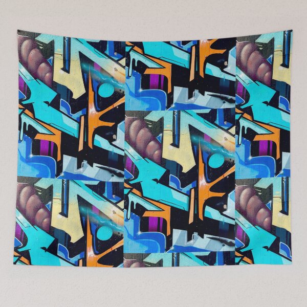 Item preview, Abstract colorful graffiti textures lines cool wall art  designed and sold by Tropical Blood.