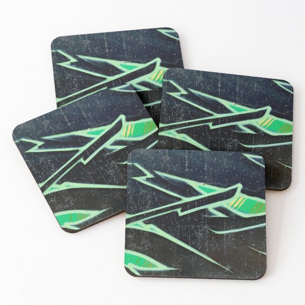 Item preview, Black green graffiti wall art textures wall art  designed and sold by Tropical Blood.