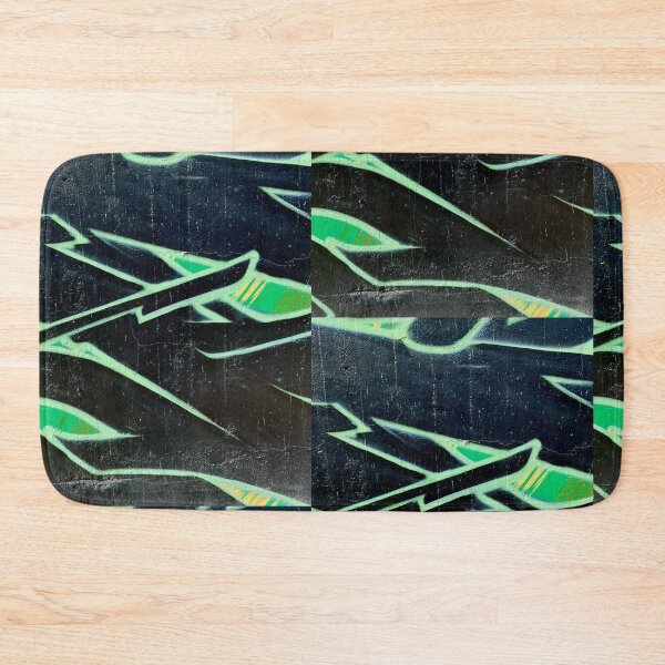 Item preview, Black green graffiti wall art textures wall art  designed and sold by Tropical Blood.