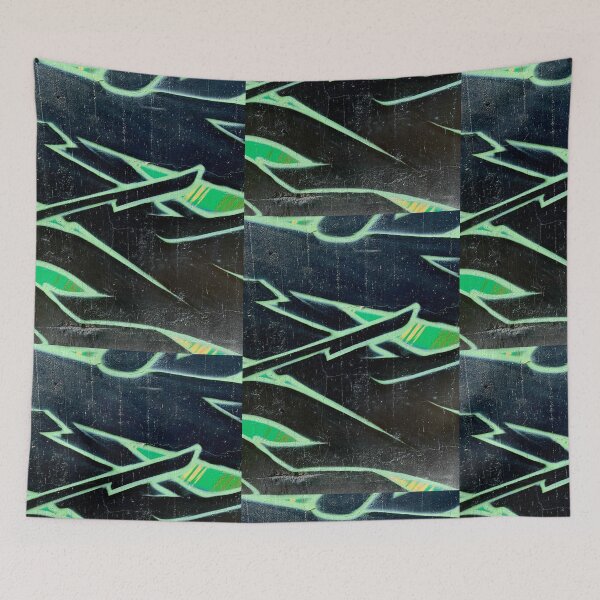 Item preview, Black green graffiti wall art textures wall art  designed and sold by Tropical Blood.