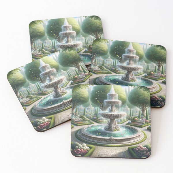 Item preview, The Enchanted Fountain Amidst Leafy Gardens designed and sold by FairytaleLab.