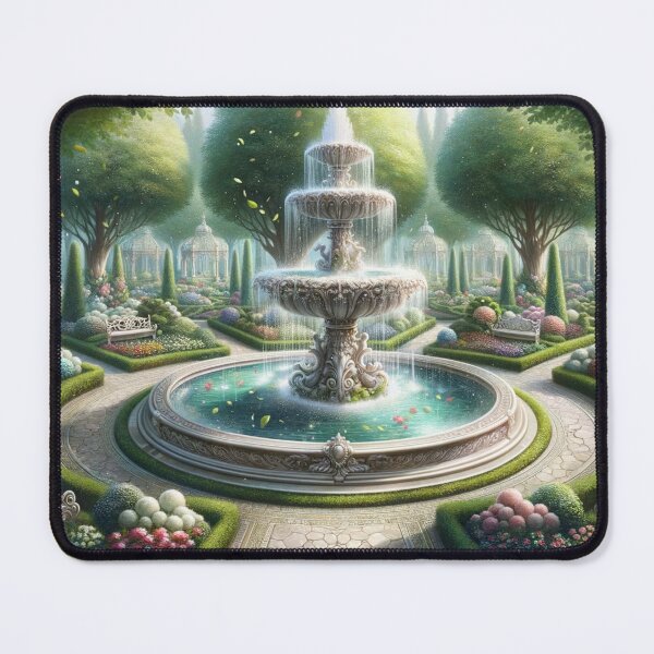 Item preview, The Enchanted Fountain Amidst Leafy Gardens designed and sold by FairytaleLab.