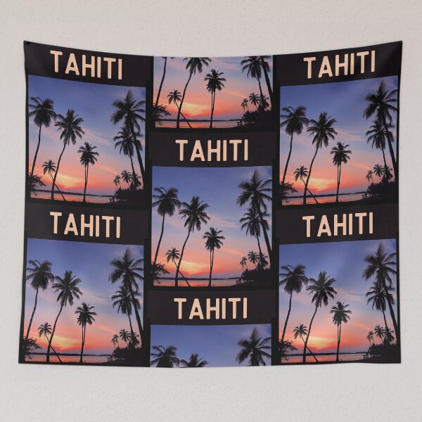 Item preview, Tahiti Sunset Island Palm Trees designed and sold by TsunamiBlue.