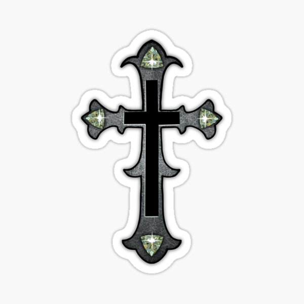 Goth Cross With Ruby Sticker for Sale by SoLunAgua .