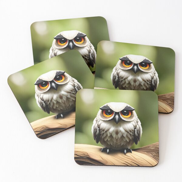 Item preview, Cute Grumpy Owl, cartoon drawing, Ai Generated Art  designed and sold by ACC .