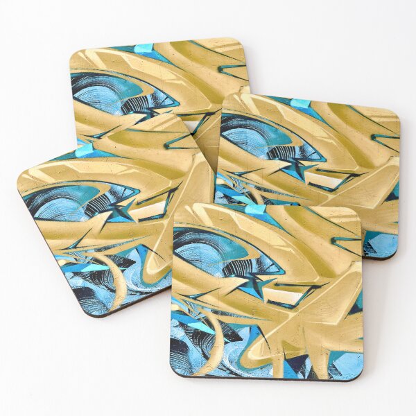 Item preview, Graffiti wall art wall art blue abstract yellow  designed and sold by Tropical Blood.