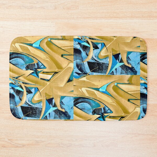 Item preview, Graffiti wall art wall art blue abstract yellow  designed and sold by Tropical Blood.