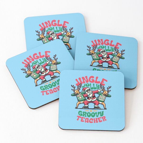 Item preview, Teacher - Holly Jingle Jolly Groovy Santa and Reindeers in Ugly Sweater Dabbing Dancing. Personalized Christmas designed and sold by lunaticbear.