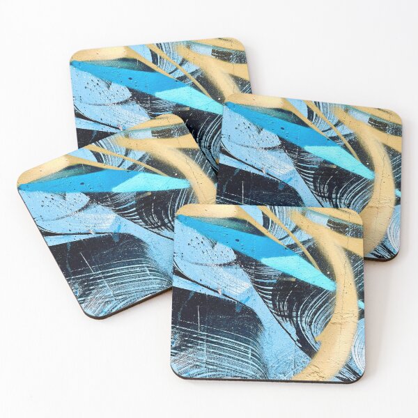 Item preview, Graffiti wall art wall art blue abstract yellow  designed and sold by Tropical Blood.